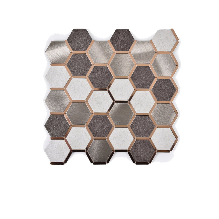 Mosaic Tile Wallpaper Hexagonal Shape Peel and Stick Backsplash