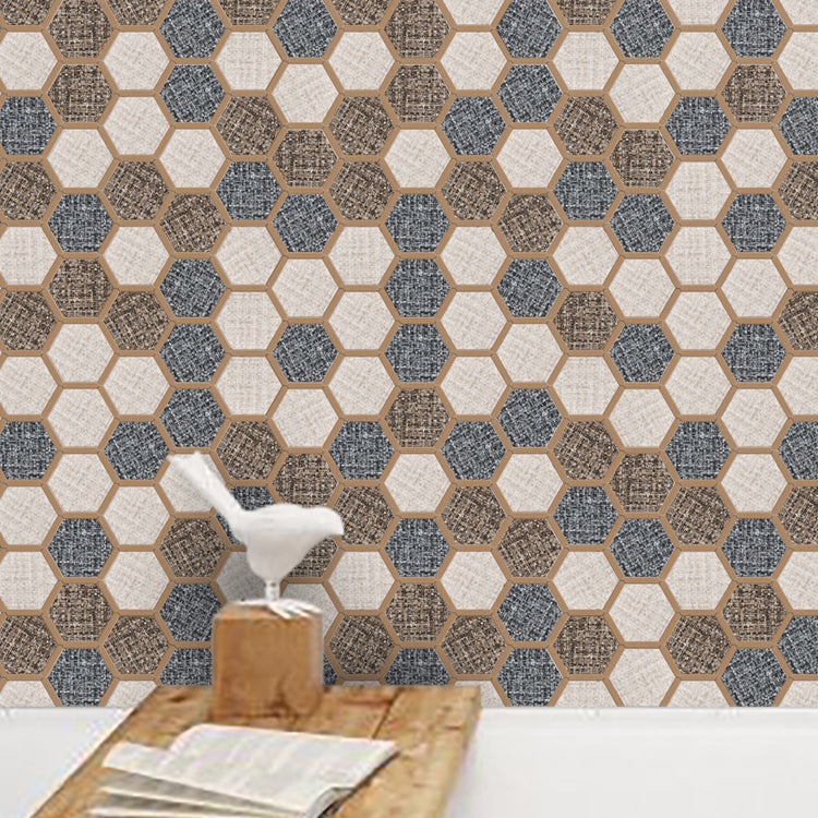 Mosaic Tile Wallpaper Hexagonal Shape Peel and Stick Backsplash