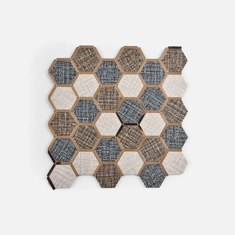 Mosaic Tile Wallpaper Hexagonal Shape Peel and Stick Backsplash