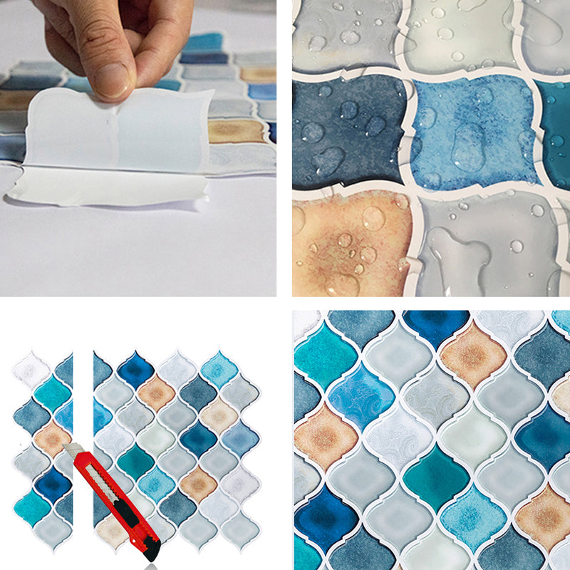 Plastic Peel & Stick Mosaic Tile Waterproof Mosaic Tile Wallpaper