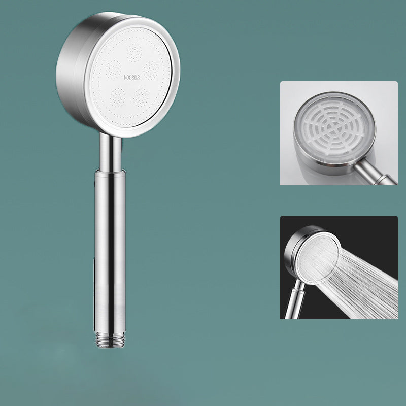 Modern Shower Head Stainless Steel Round Metal Handheld Shower Head