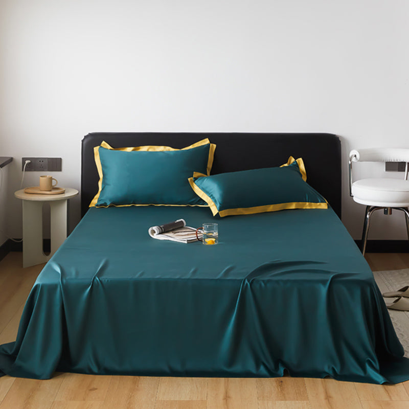 Bed Sheet Satin Solid Color Non-pilling Breathable Bed Sheet Set