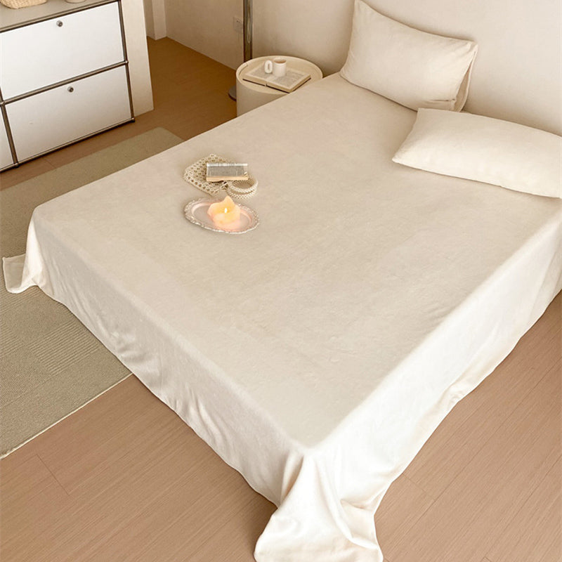 Solid Color Bed Sheet Breathable Skin-friendly Non-pilling Bed Sheet Set