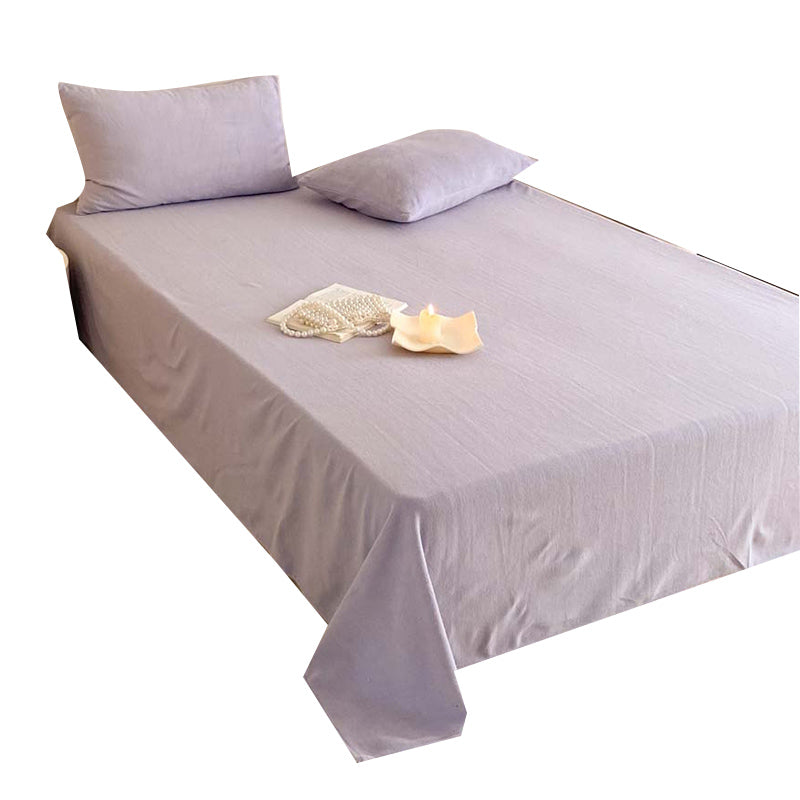 Solid Color Bed Sheet Breathable Skin-friendly Non-pilling Bed Sheet Set