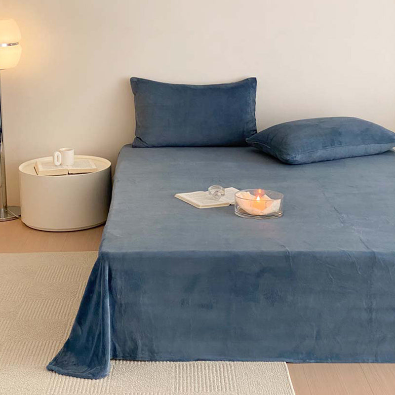 Solid Color Bed Sheet Breathable Skin-friendly Non-pilling Bed Sheet Set