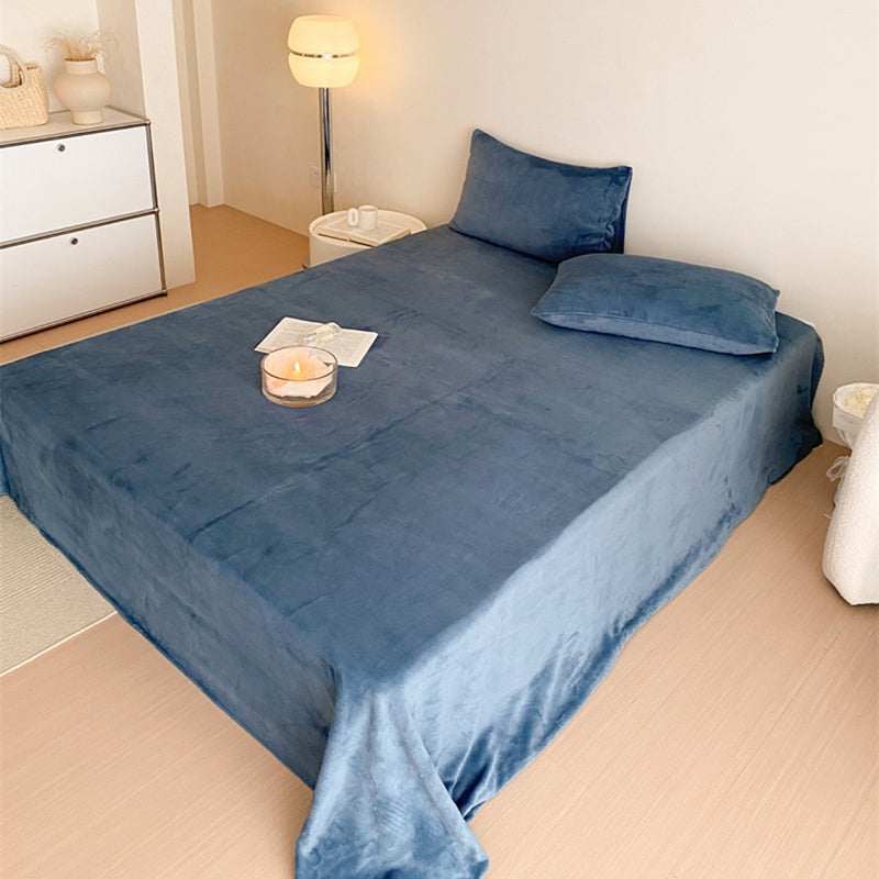 Solid Color Bed Sheet Breathable Skin-friendly Non-pilling Bed Sheet Set