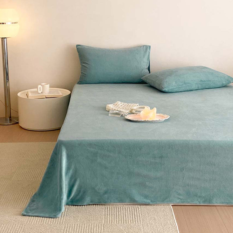 Solid Color Bed Sheet Breathable Skin-friendly Non-pilling Bed Sheet Set