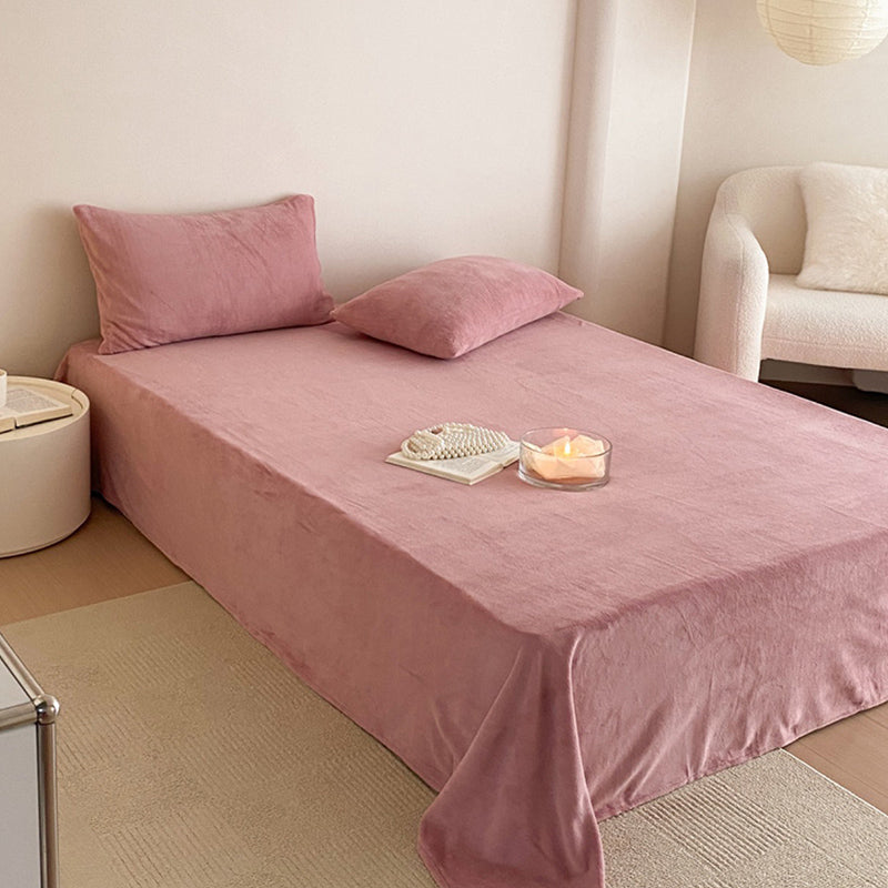 Solid Color Bed Sheet Breathable Skin-friendly Non-pilling Bed Sheet Set