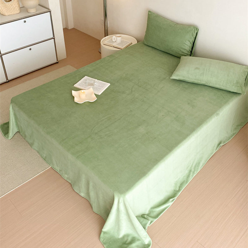 Solid Color Bed Sheet Breathable Skin-friendly Non-pilling Bed Sheet Set