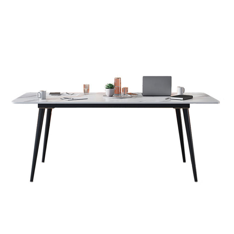 Modern Style Stone Office Desk Rectangular Shape Conference Table with 4-Legs for Office