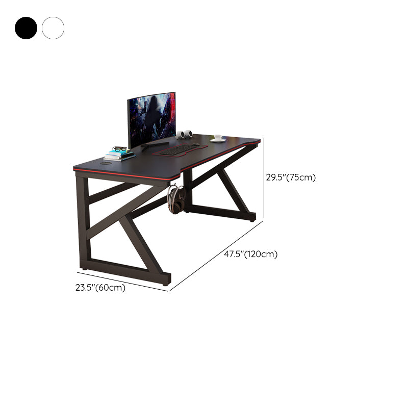 Wooden Computer Desk Antique Finish Gaming Desk with Metal Legs