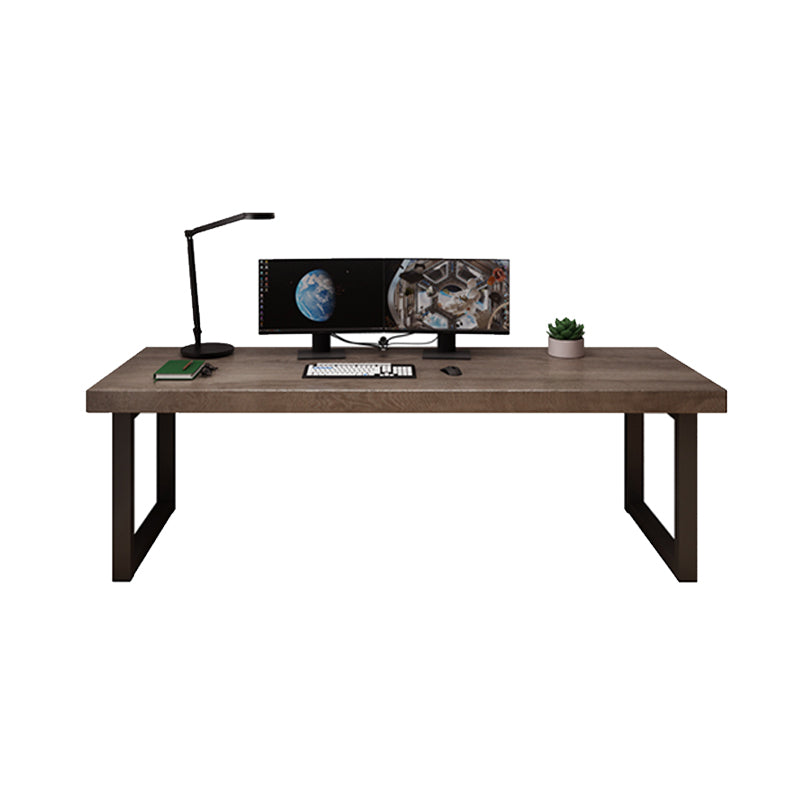 Industrial Solid Wood Computer Desk Sled Base 29.53" Tall Gaming Desk