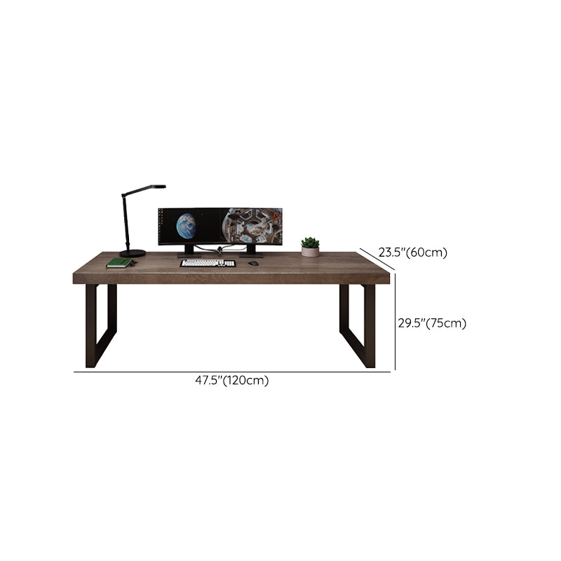 Industrial Solid Wood Computer Desk Sled Base 29.53" Tall Gaming Desk