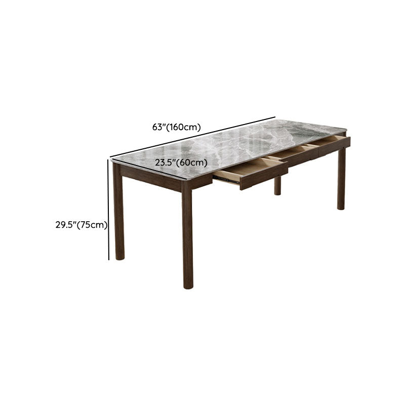 Industrial Style Writing Desk Rectangular Shaped Task Desk in Brown for Office