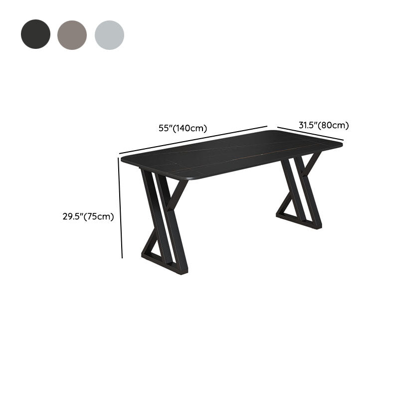 Industrial Style Task Desk Rectangular Shaped Office Desk in Grey/White/Black