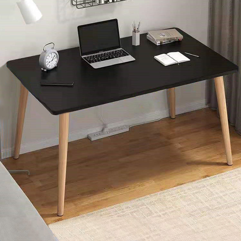 Contemporary Wooden Writing Desk Parsons Base 28.74-inch Tall Office Desk