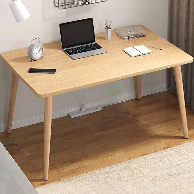 Contemporary Wooden Writing Desk Parsons Base 28.74-inch Tall Office Desk