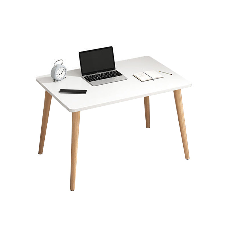 Contemporary Wooden Writing Desk Parsons Base 28.74-inch Tall Office Desk