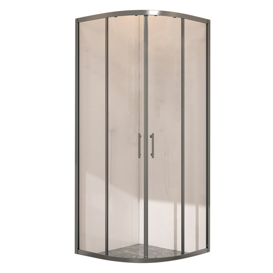 Round Shower Stall Clear Tempered Glass Shower Stall with Fixed Panel