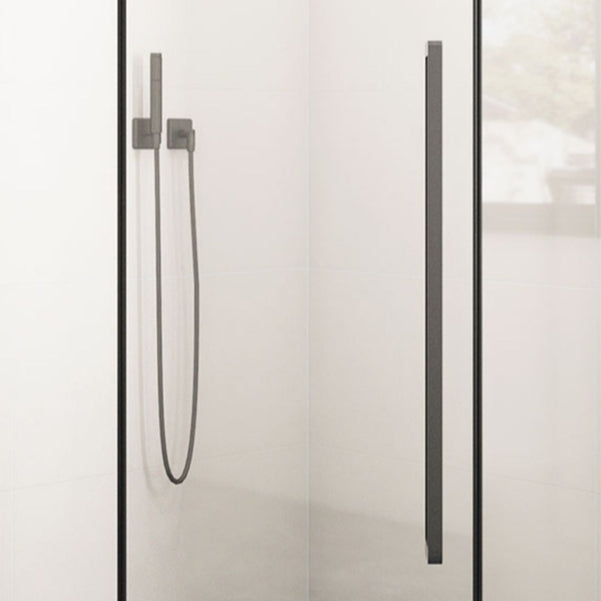 Black Square Shower Enclosure Pivot Tempered Glass Shower Kit