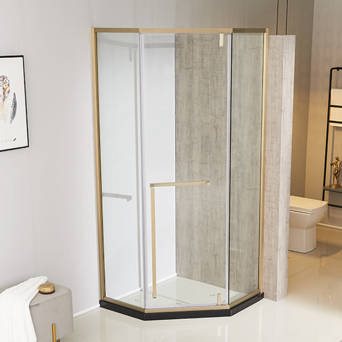 Gold Frame Neo-Angle Shower Enclosure with Single Door Handle