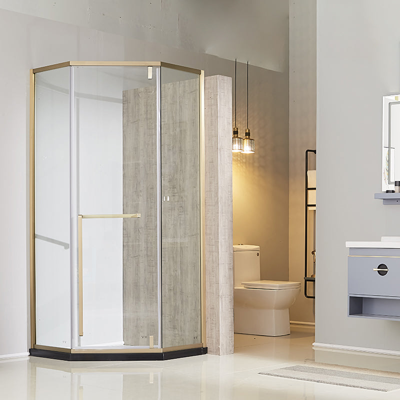 Gold Frame Neo-Angle Shower Enclosure with Single Door Handle