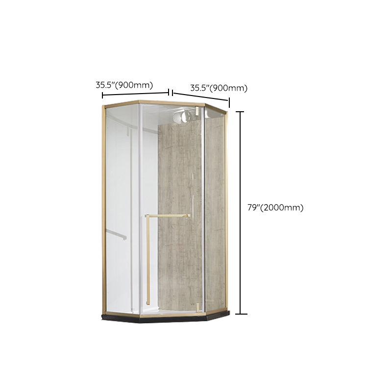 Gold Frame Neo-Angle Shower Enclosure with Single Door Handle