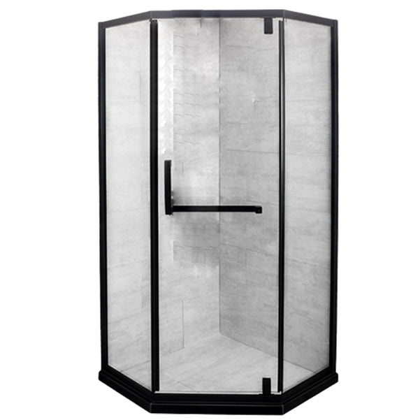 Black Frame Stainless Steel Shower Enclosure Tempered Glass Shower Kit