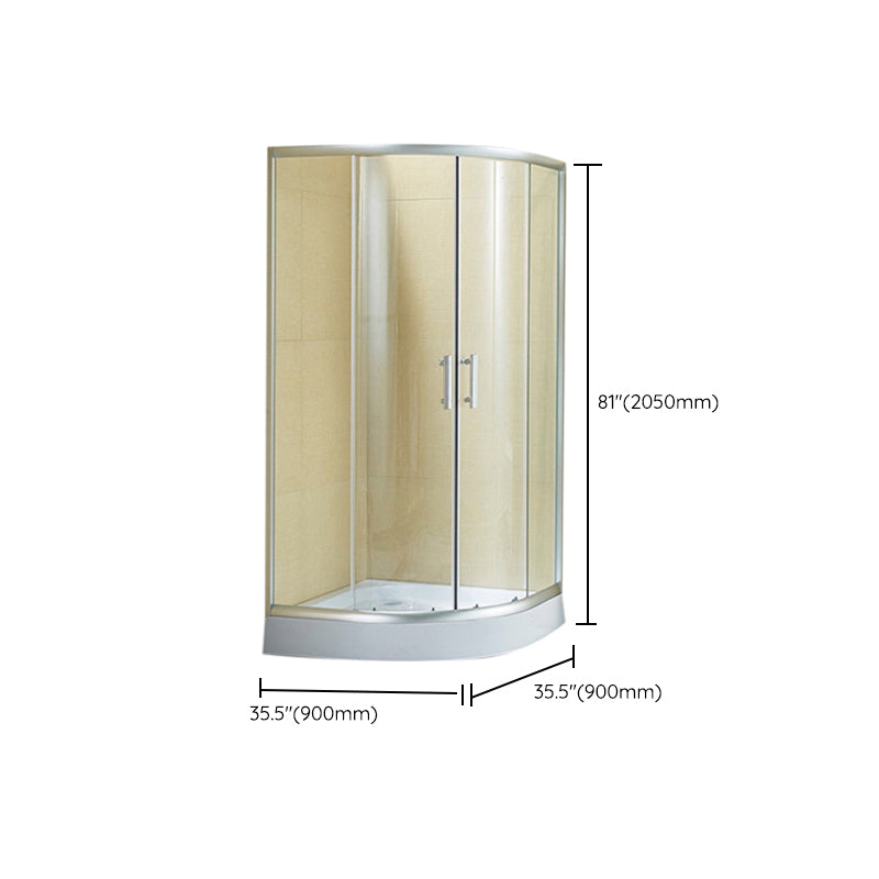 Double Sliding Shower Kit Rounded Shower Kit with Fixed Panel