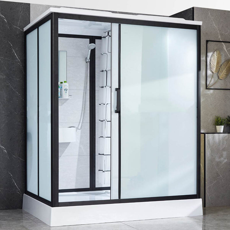 Rectangle Shower Stall Single Sliding Shower Stall with Towel Bar