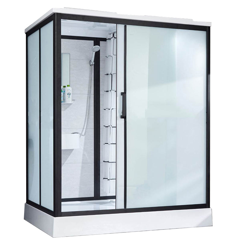 Rectangle Shower Stall Single Sliding Shower Stall with Towel Bar