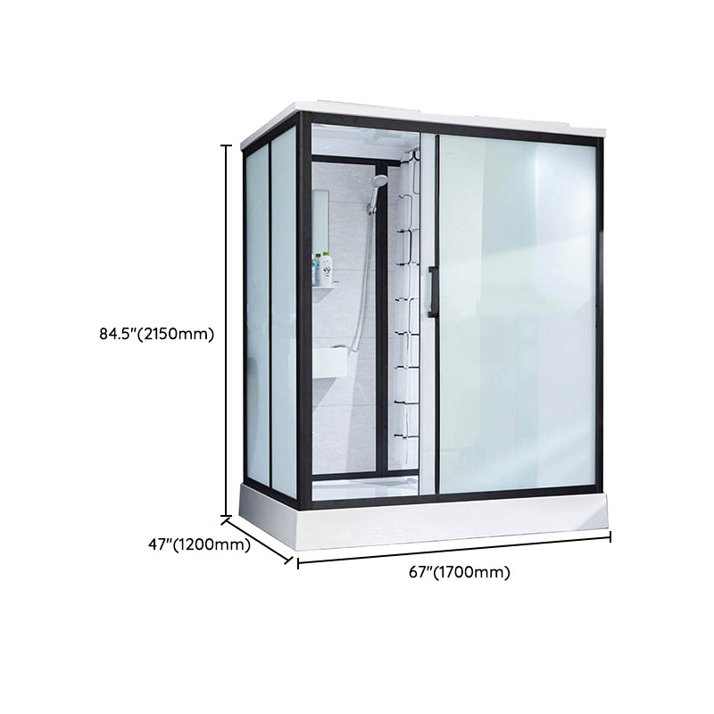 Rectangle Shower Stall Single Sliding Shower Stall with Towel Bar