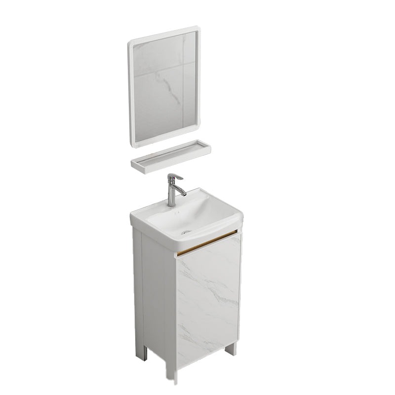 Free Standing Vanity Set White Drawer Faucet Ceramic Sink Vanity Set with Mirror