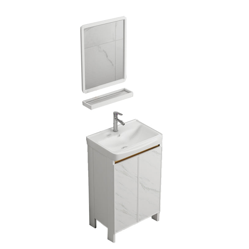 Free Standing Vanity Set White Drawer Faucet Ceramic Sink Vanity Set with Mirror