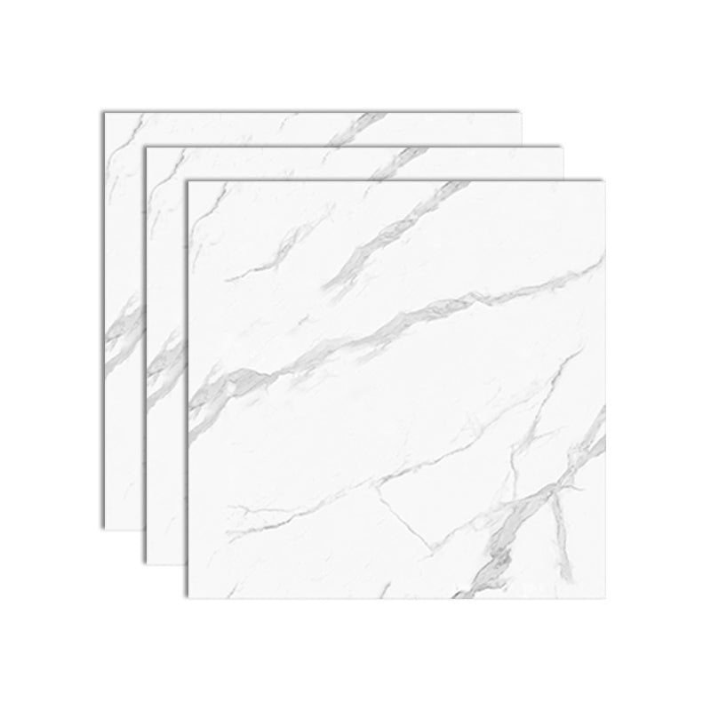 Square Floor Tile Straight Edge Polished Water Resistant Marbling Tile