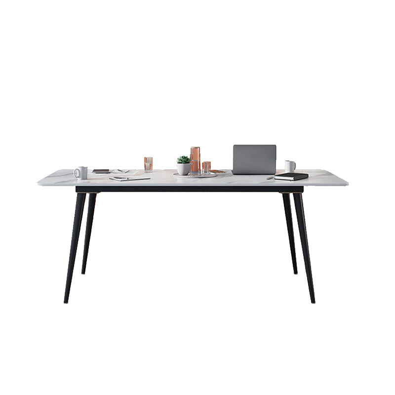 Modern Style Stone Office Desk Rectangular Shape Conference Table with 4-Legs for Office