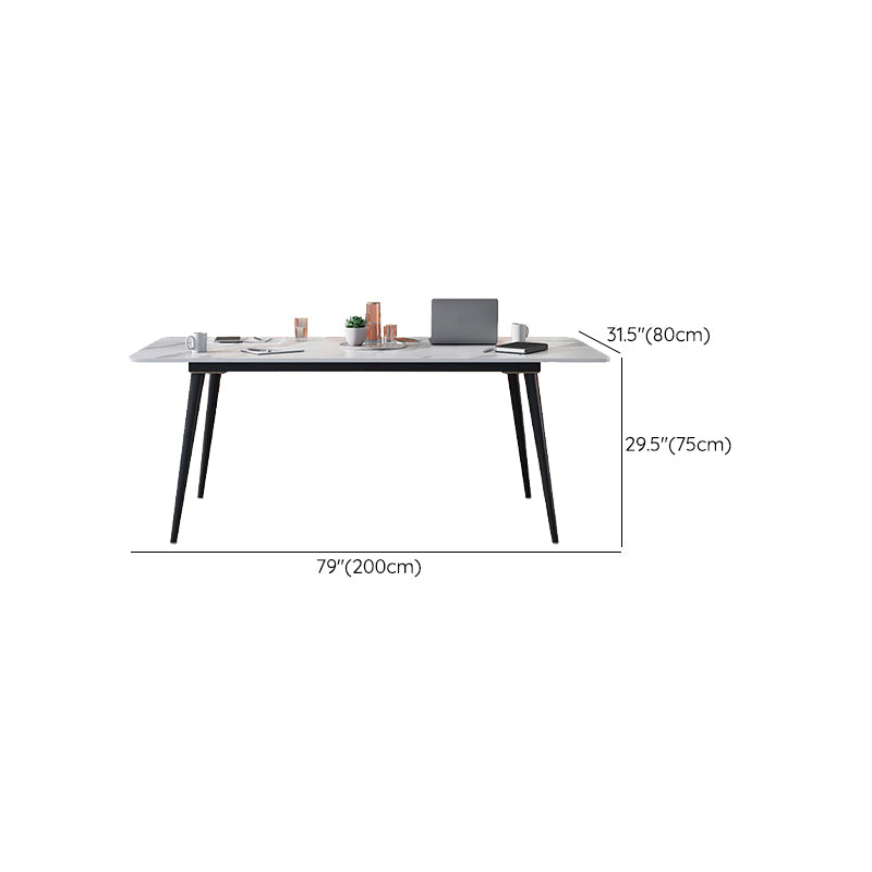 Modern Style Stone Office Desk Rectangular Shape Conference Table with 4-Legs for Office