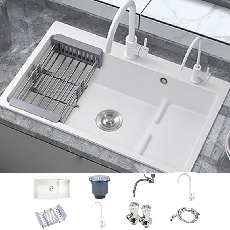 Kitchen Ceramic Sink Rectangular Anti-spill Pull-out Faucet Ceramic Sink