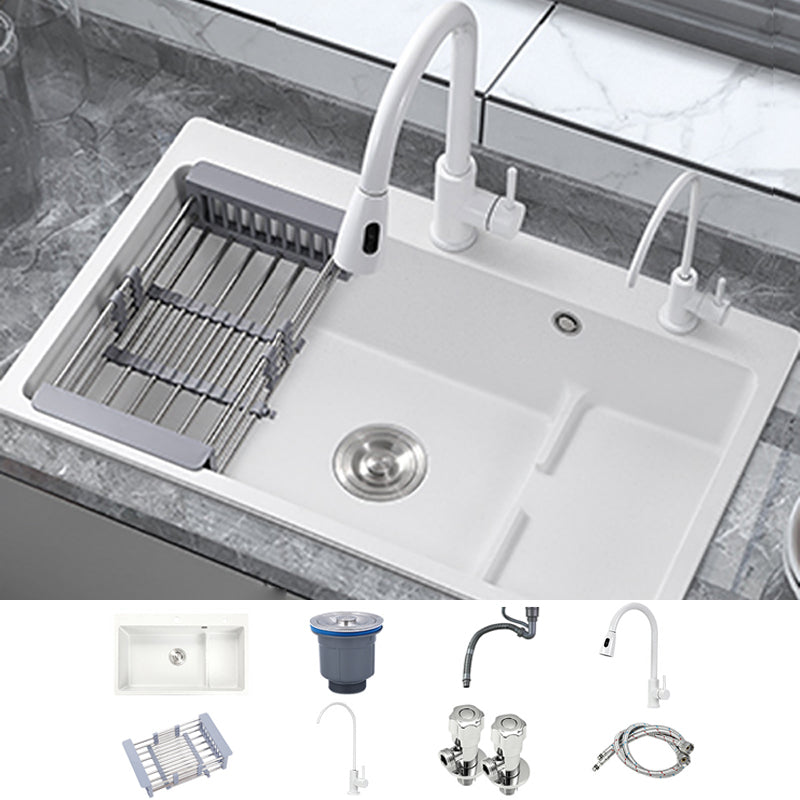 Kitchen Ceramic Sink Rectangular Anti-spill Pull-out Faucet Ceramic Sink