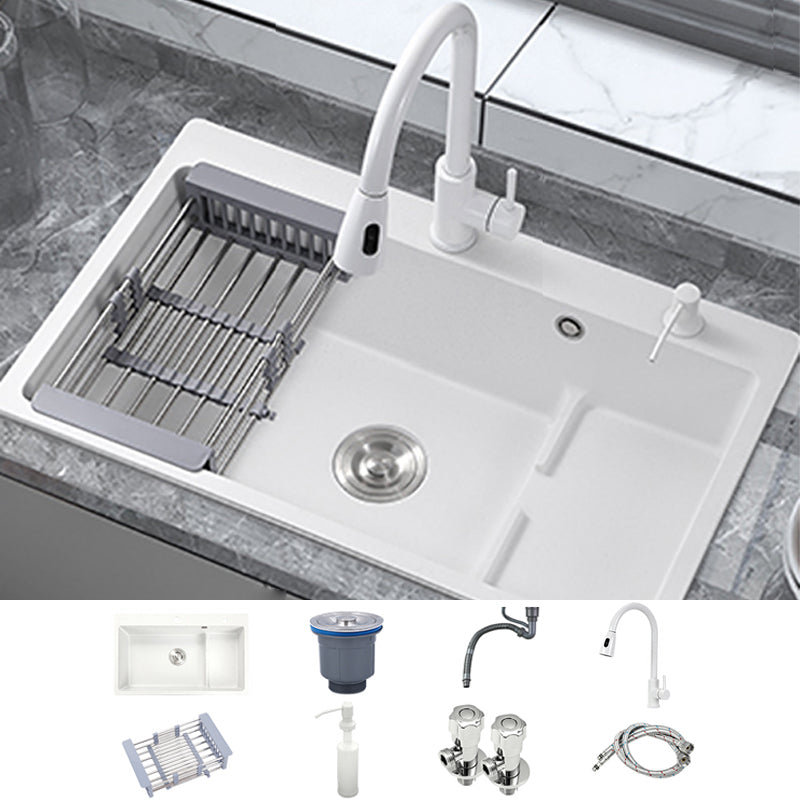 Kitchen Ceramic Sink Rectangular Anti-spill Pull-out Faucet Ceramic Sink