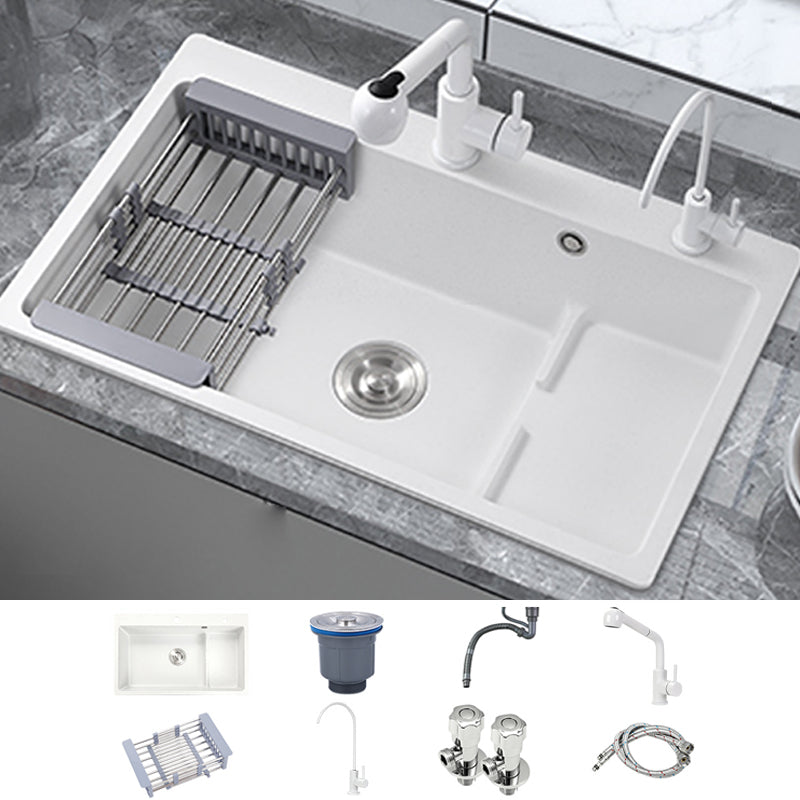 Kitchen Ceramic Sink Rectangular Anti-spill Pull-out Faucet Ceramic Sink