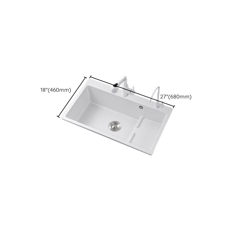 Kitchen Ceramic Sink Rectangular Anti-spill Pull-out Faucet Ceramic Sink