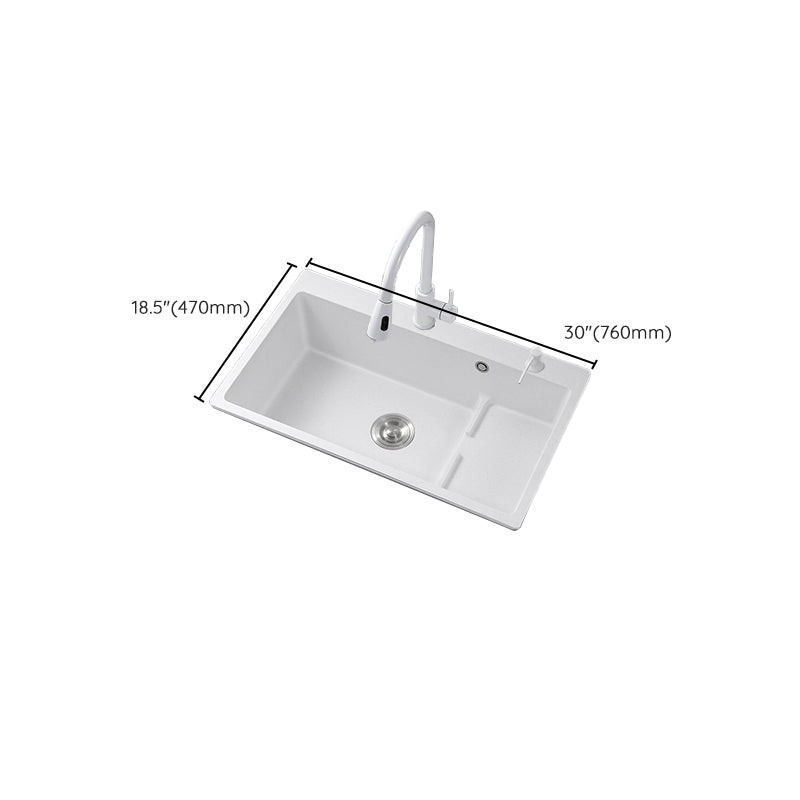 Kitchen Ceramic Sink Rectangular Anti-spill Pull-out Faucet Ceramic Sink