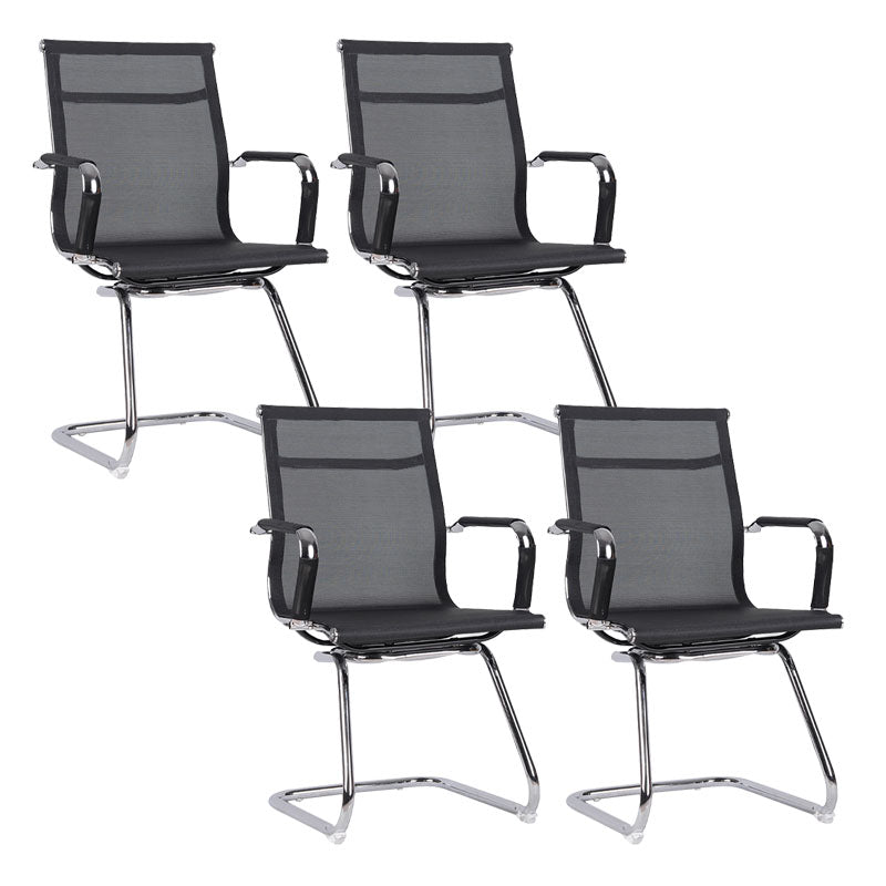 Mesh Mid Back Desk Chair Arms Included Modern Black Office Chair