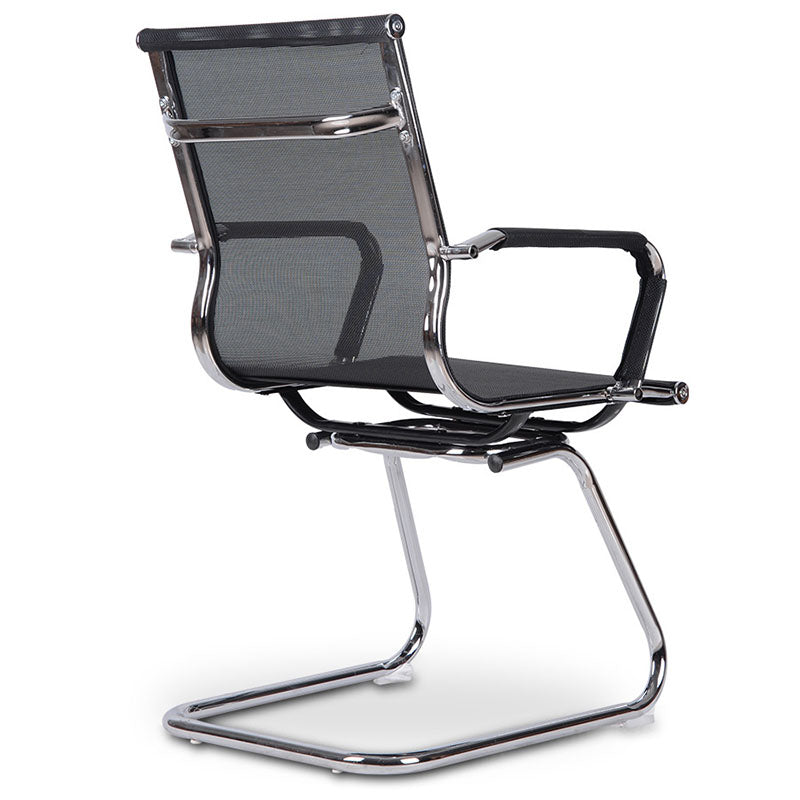 Mesh Mid Back Desk Chair Arms Included Modern Black Office Chair