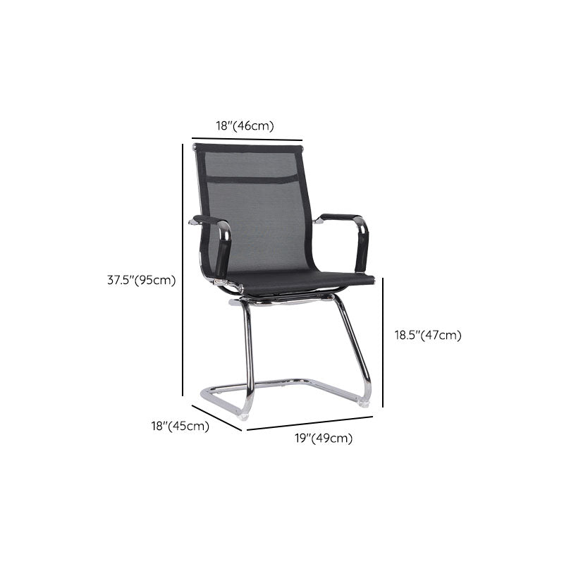 Mesh Mid Back Desk Chair Arms Included Modern Black Office Chair