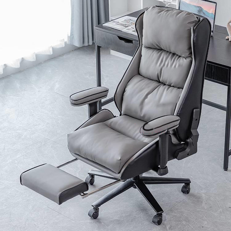 Modern Upholstered Arms Office Chair Rotatable Task Chair with Wheels