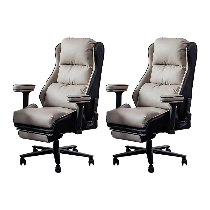 Modern Upholstered Arms Office Chair Rotatable Task Chair with Wheels