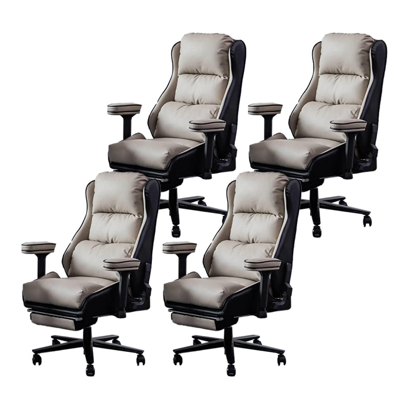 Modern Upholstered Arms Office Chair Rotatable Task Chair with Wheels