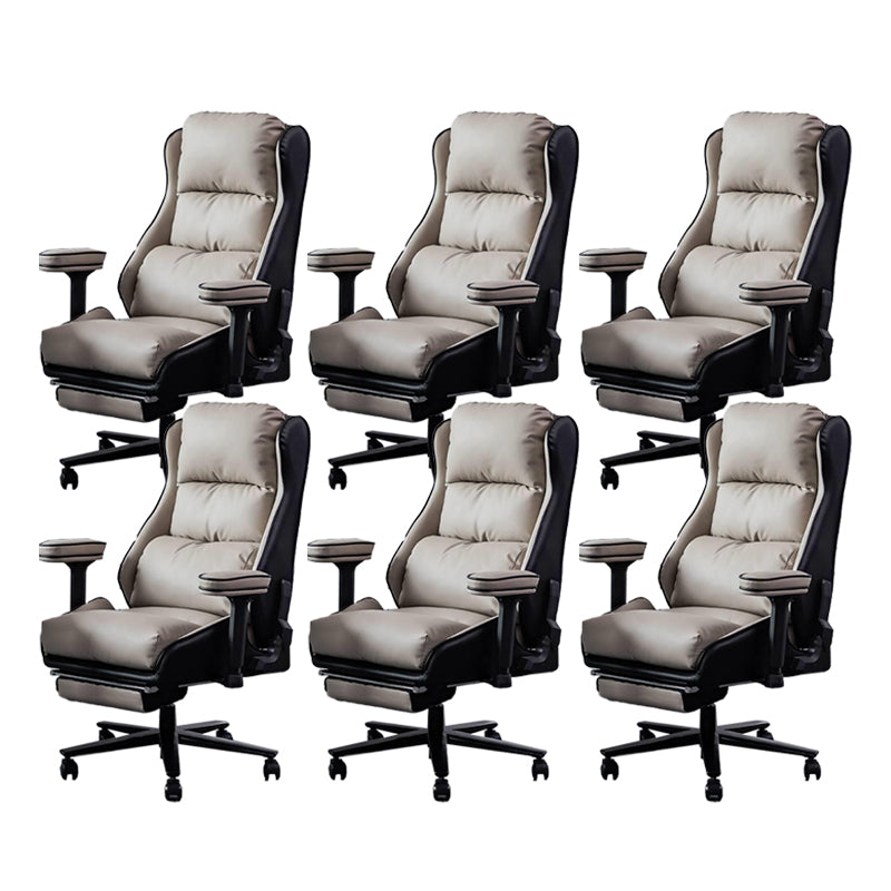 Modern Upholstered Arms Office Chair Rotatable Task Chair with Wheels